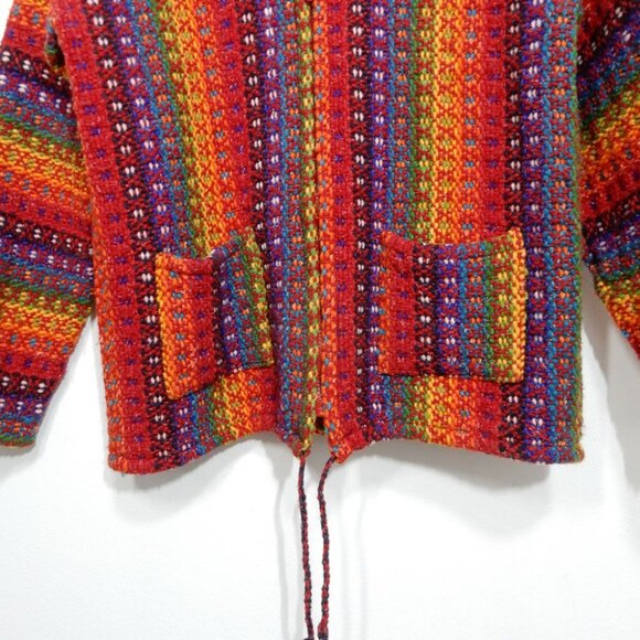 E.C.C. Ecuadorian Clothing Company Handwoven Wool Blend Sweater Jacket Size M - Picture 5 of 8